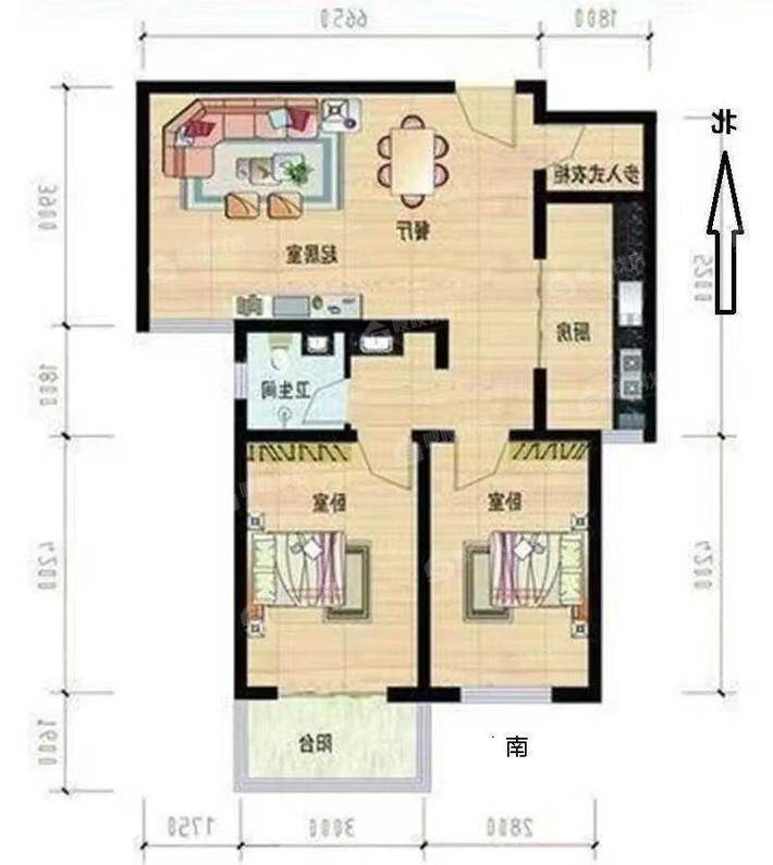 凤凰城（A区）2室1厅1卫90㎡