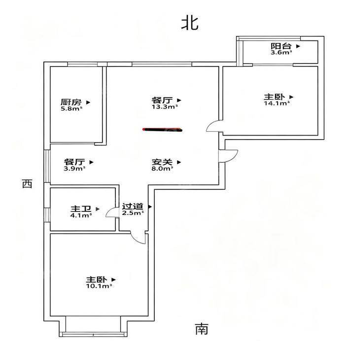 贻成御景狮城2室1厅2卫95㎡
