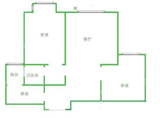 禧福荷堂B区2室2厅1卫84㎡