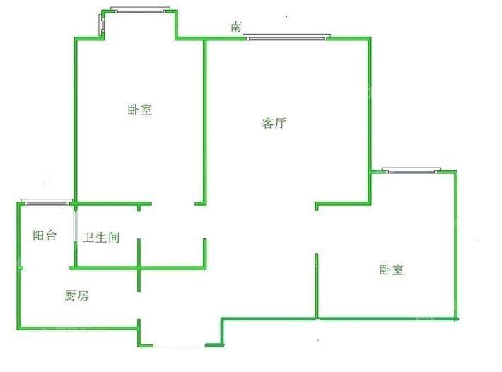 禧福荷堂B区2室2厅1卫84㎡
