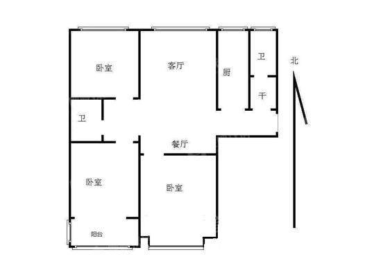 三里家园3室2厅1卫116㎡