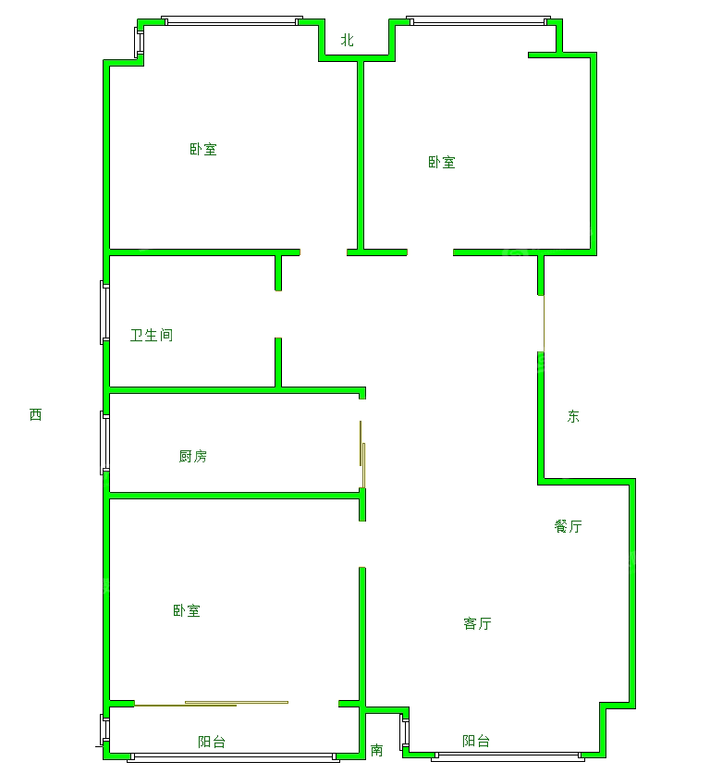 荣盛阿尔卡迪亚文景苑3室2厅1卫97㎡