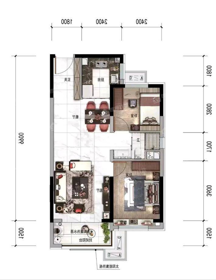 碧桂园江山樾2室2厅1卫89㎡