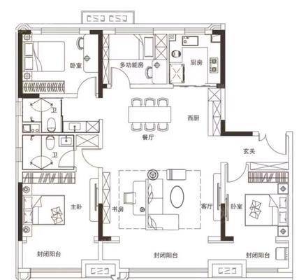颐和碧桂园狮乘福第3室2厅2卫150㎡