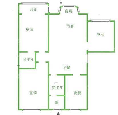 孔雀城A区3室2厅1卫126㎡