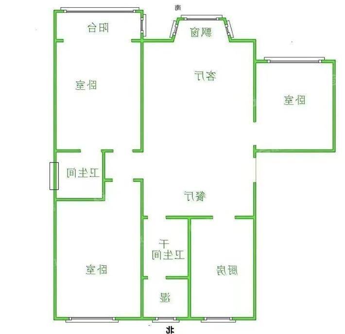 孔雀城A区3室2厅1卫126㎡