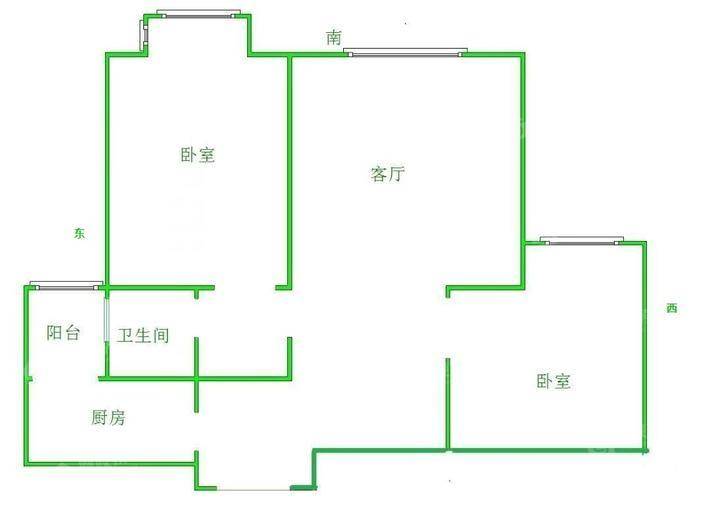 禧福荷堂B区2室2厅1卫83㎡