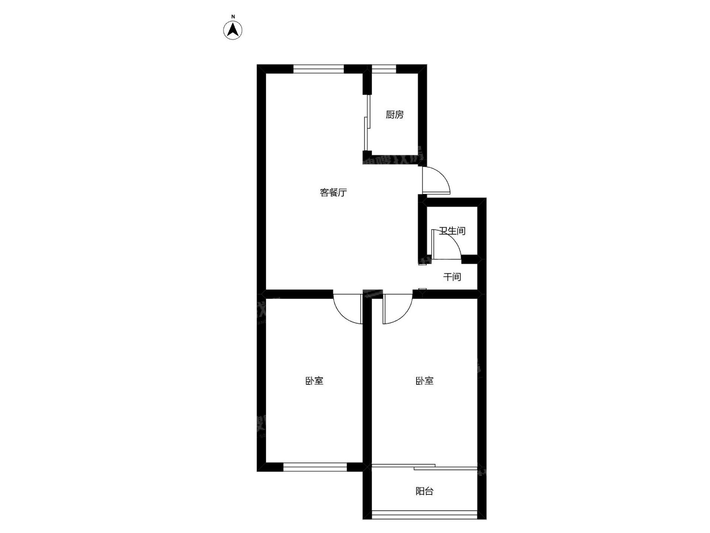 天成郡府东区2室2厅1卫97㎡