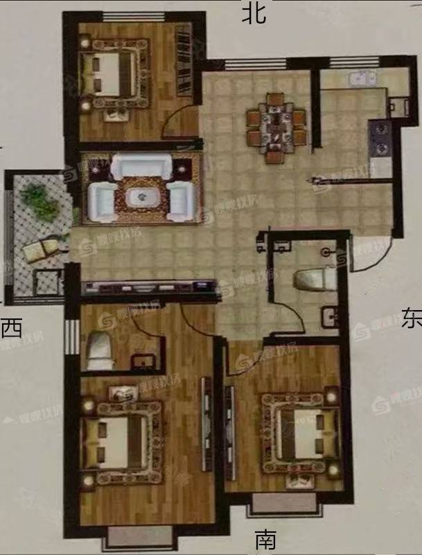 凤凰城（B区）3室2厅2卫119㎡