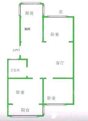 朝阳一区3室2厅1卫86㎡