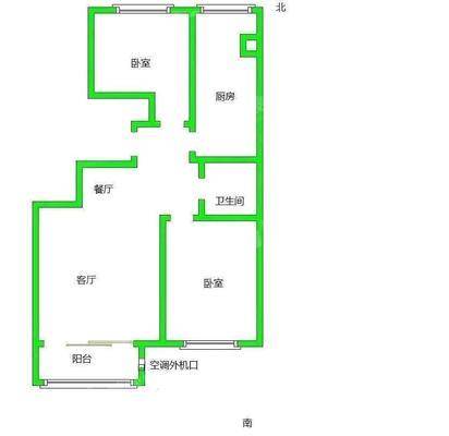 金域瑞景2室2厅1卫90㎡