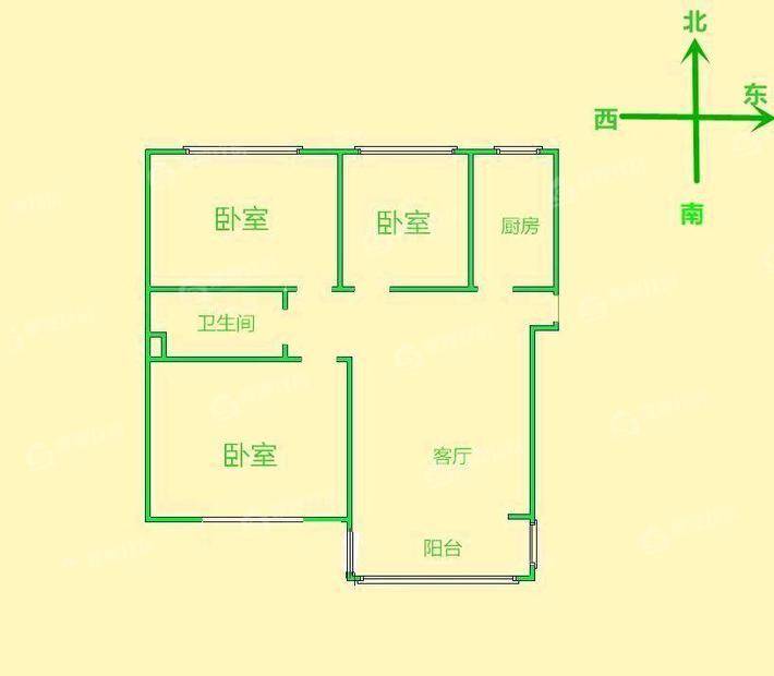 御河新城东区3室2厅1卫102㎡