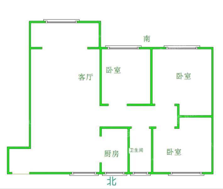 荣盛名邸3室2厅1卫115㎡