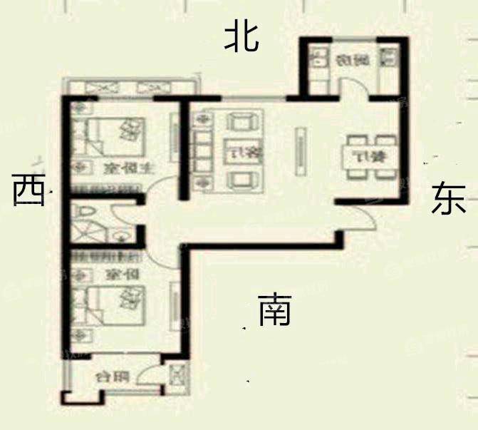 万泰丽景西区2室2厅1卫92㎡