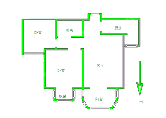 泰和世家（南区）2室2厅1卫81㎡