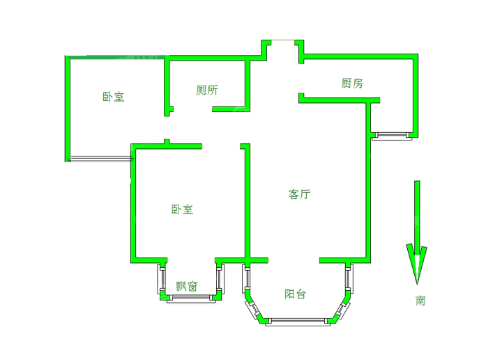 泰和世家（南区）2室2厅1卫81㎡
