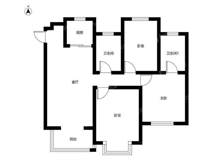 中梁观沧海3室2厅2卫123㎡