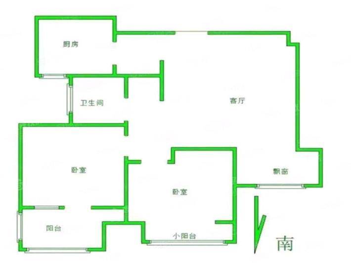 阿尔卡迪亚锦绣天地B区2室2厅1卫67㎡