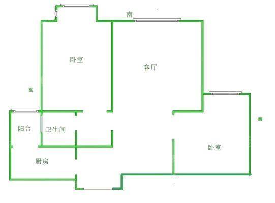 禧福荷堂B区2室2厅1卫85㎡