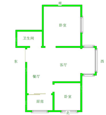 天成郡府南区2室2厅1卫78㎡