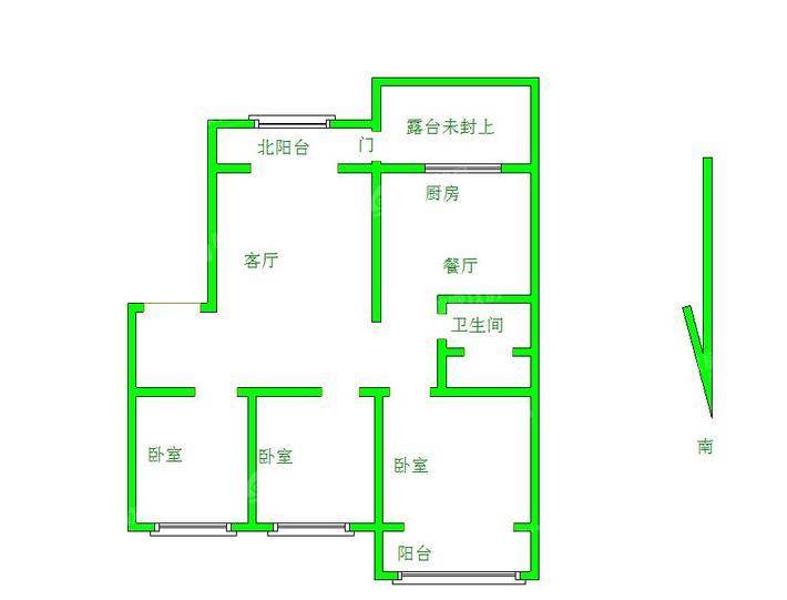 广厦小区3室2厅1卫100㎡