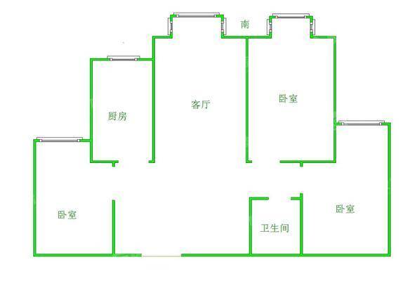 御河新城西区3室2厅1卫108㎡