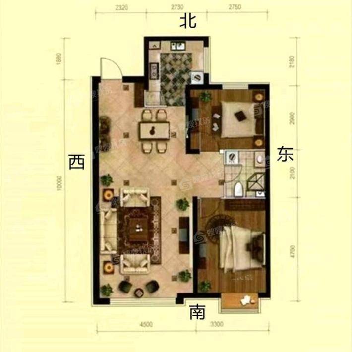 皇家壹里（C区）2室2厅1卫108㎡