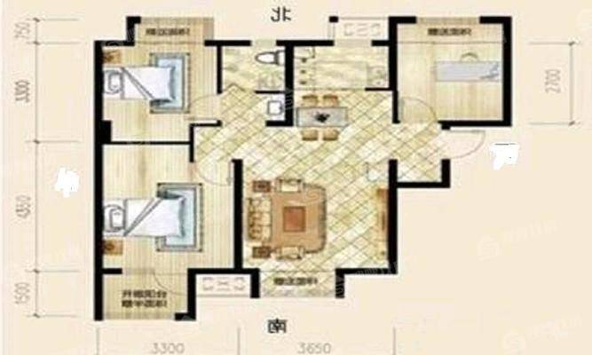 阿尔卡迪亚锦绣天地A区3室2厅1卫91㎡