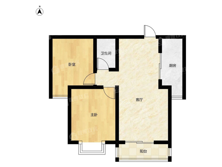 御河新城东区2室2厅1卫84㎡