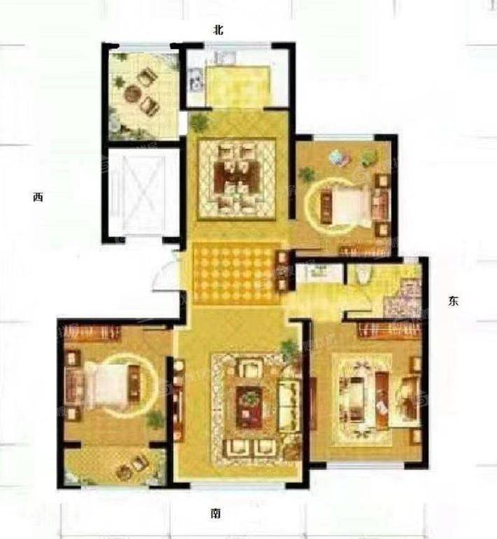 吉祥天著3室2厅1卫130㎡