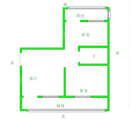 印刷厂宿舍（育红路）2室1厅1卫90㎡