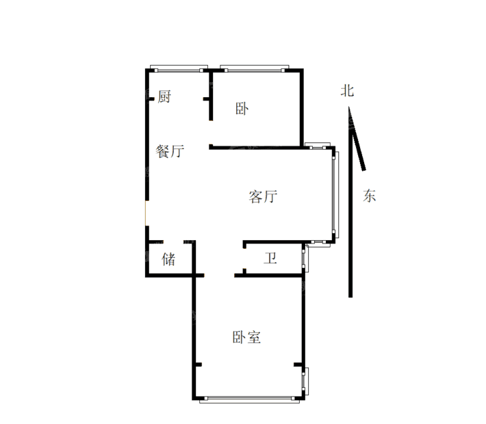 滨河龙韵2室2厅1卫96㎡