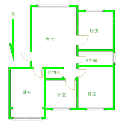 通翔园3室2厅1卫119㎡