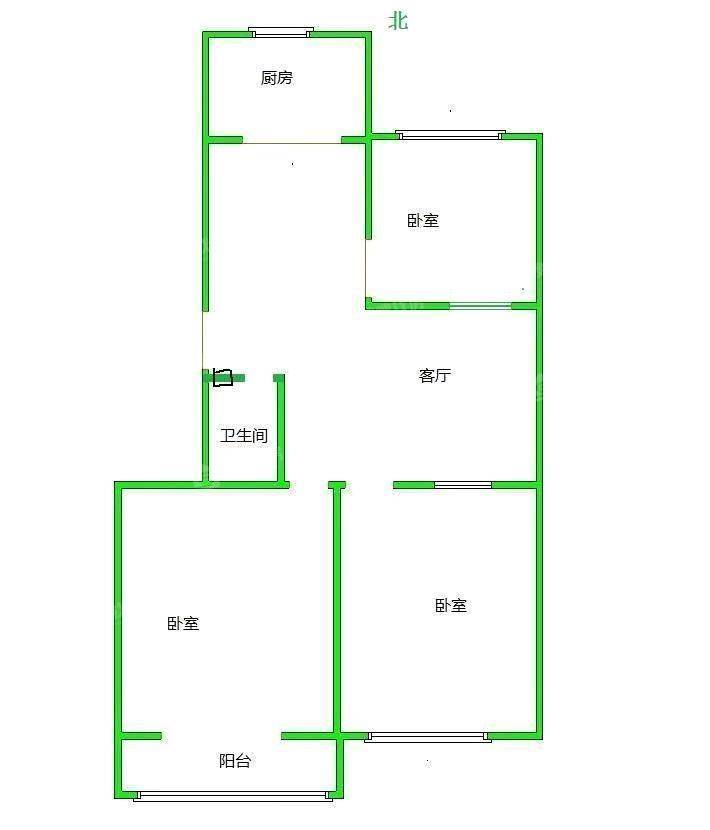 铁路新村3室1厅1卫73㎡