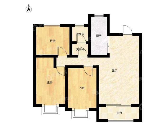 荣盛君兰苑3室2厅1卫96㎡
